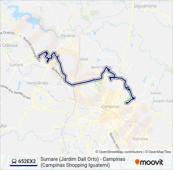 652EX2 Bus Line Map