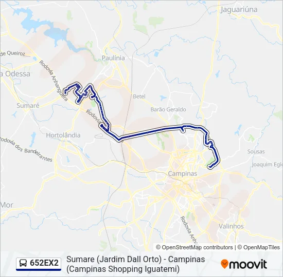 652EX2 Bus Line Map