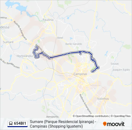 654BI1 Bus Line Map