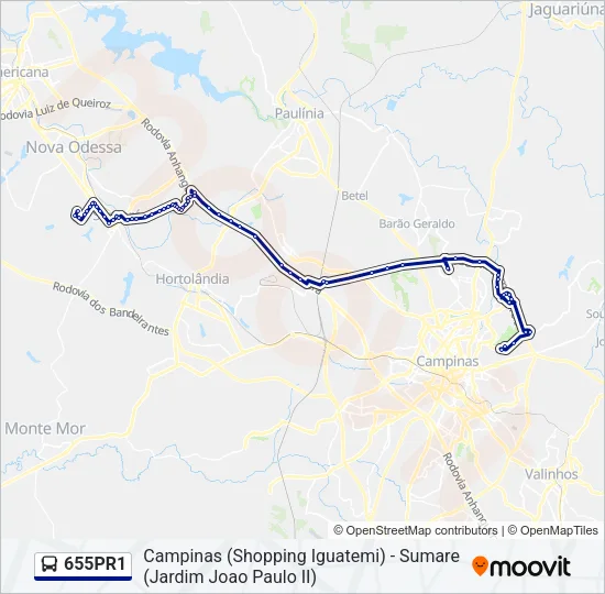 655PR1 Bus Line Map