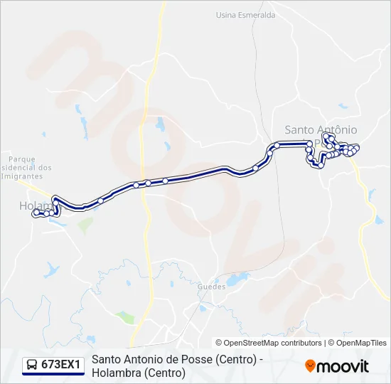 673EX1 Bus Line Map