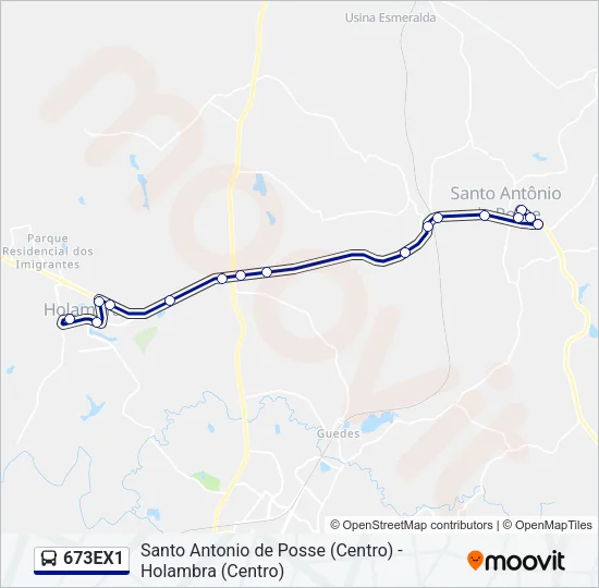 673EX1 Bus Line Map