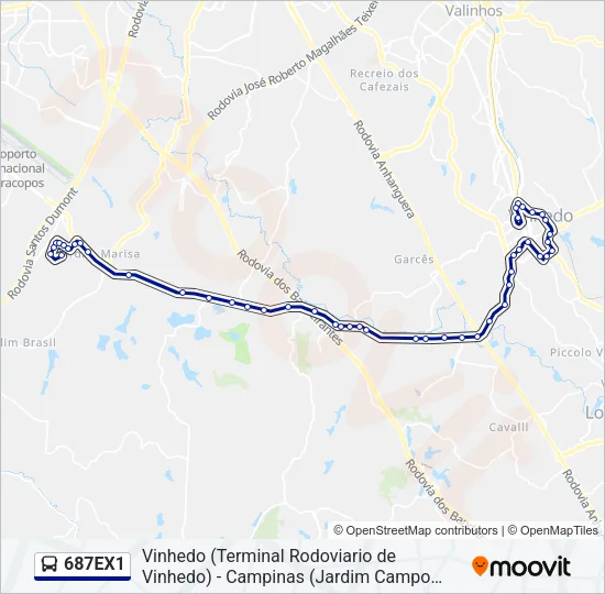 687EX1 Bus Line Map