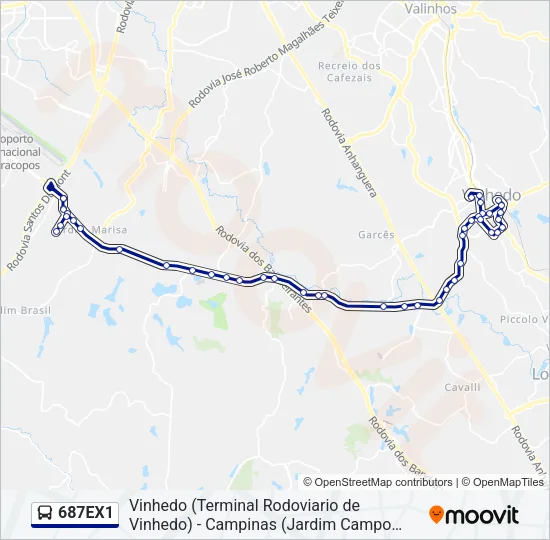 687EX1 Bus Line Map
