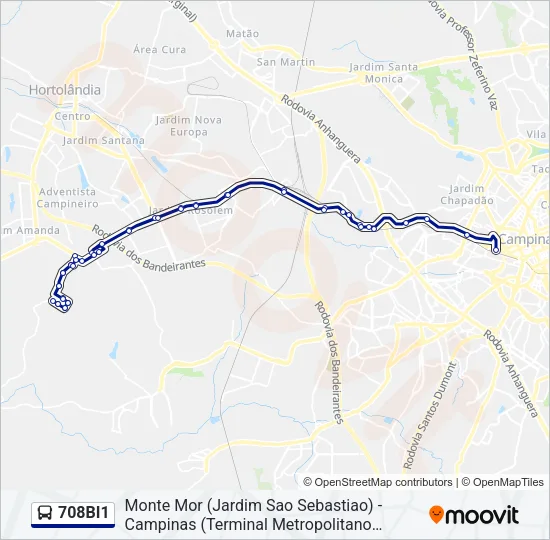 708BI1 Bus Line Map
