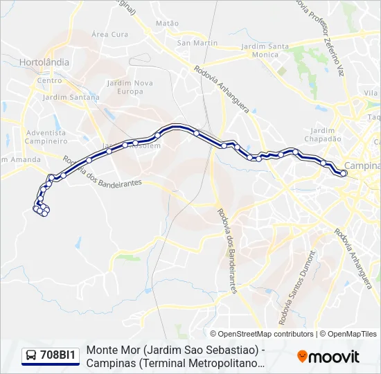 708BI1 Bus Line Map