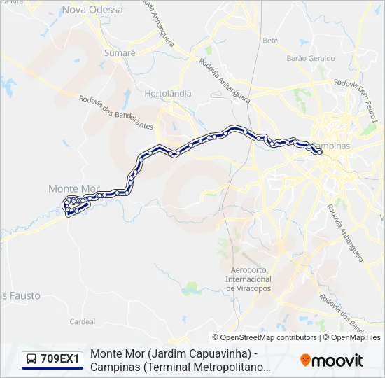 709EX1 Bus Line Map