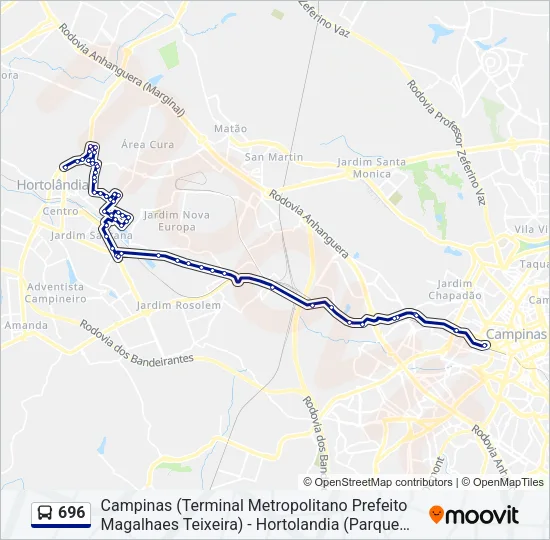 696 Bus Line Map