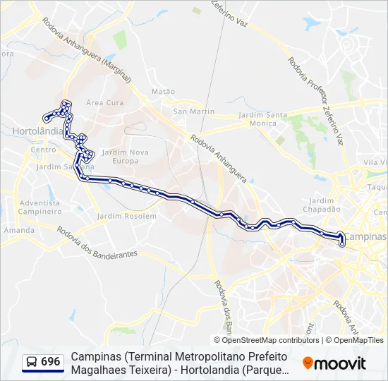 696 Bus Line Map