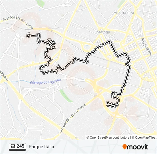 245 Bus Line Map
