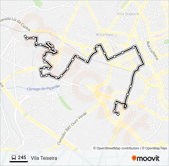 245 Bus Line Map