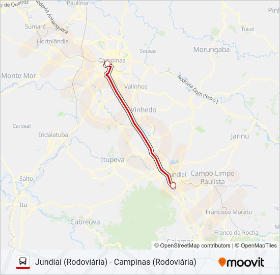 Mapa da linha 3688-01 de ônibus
