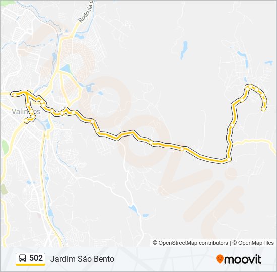 Mapa de 502 de autobús