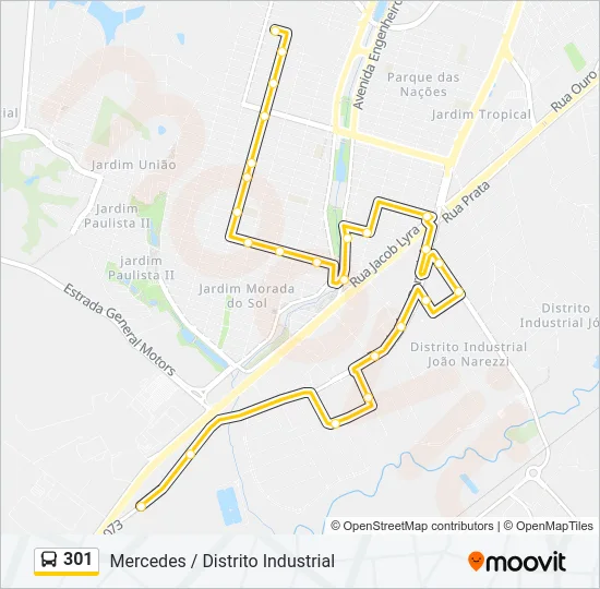 301 Bus Line Map