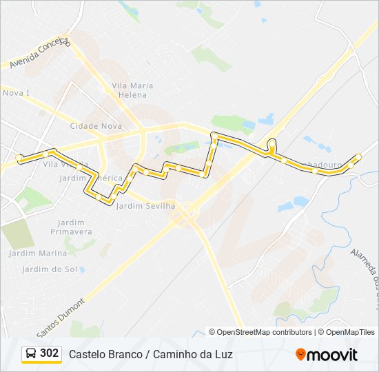 302 bus Line Map