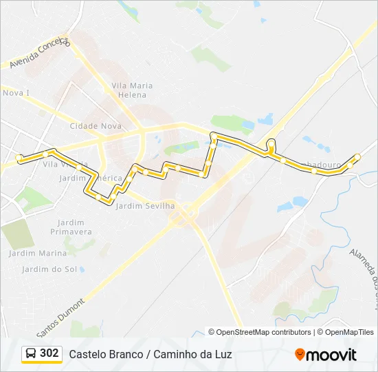 302 Bus Line Map