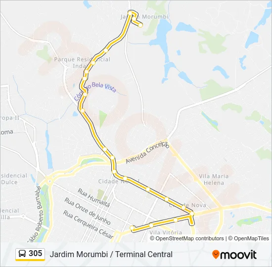 305 Bus Line Map