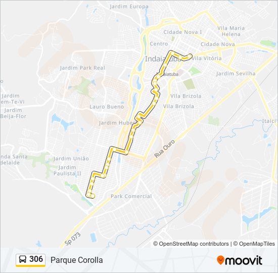 Mapa da linha 306 de ônibus