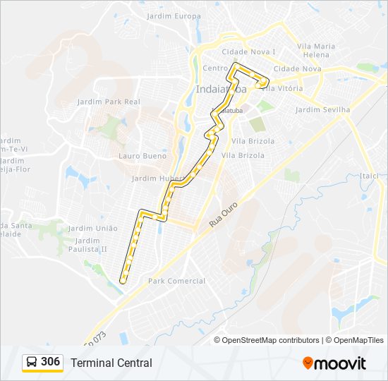 Mapa da linha 306 de ônibus