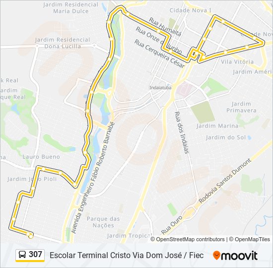 307 bus Line Map