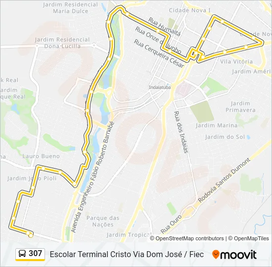 307 Bus Line Map