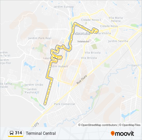 Mapa de 314 de autobús