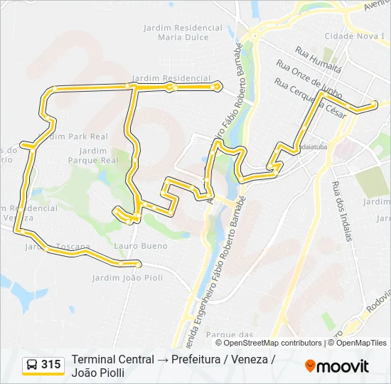 315 Bus Line Map