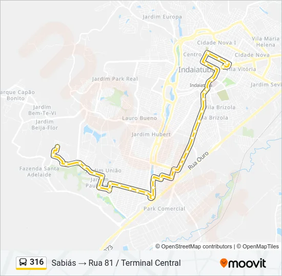 316 Bus Line Map