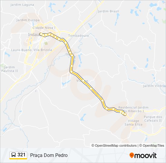 Mapa da linha 321 de ônibus