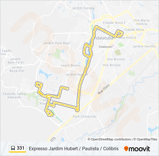 Mapa de 331 de autobús