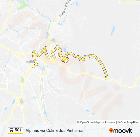 501 Bus Line Map