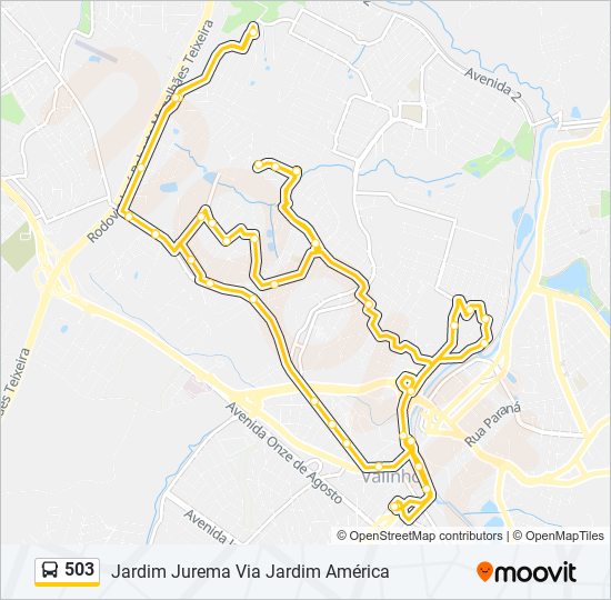 Mapa de 503 de autobús