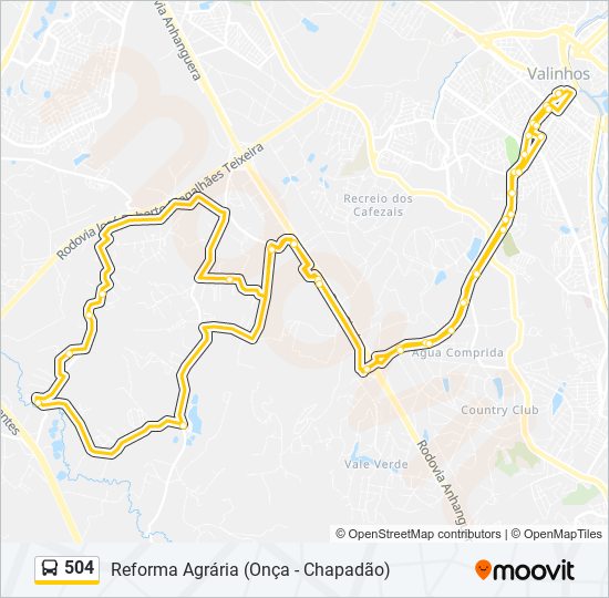 Mapa da linha 504 de ônibus