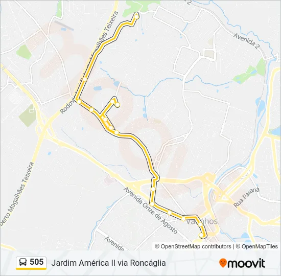 505 Bus Line Map