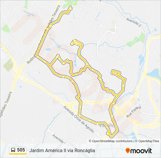 505 Bus Line Map