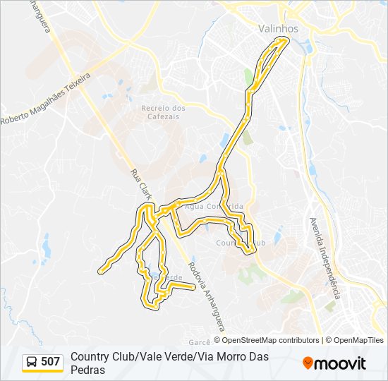 Mapa da linha 507 de ônibus