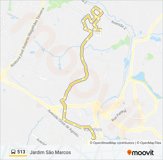 513 Bus Line Map