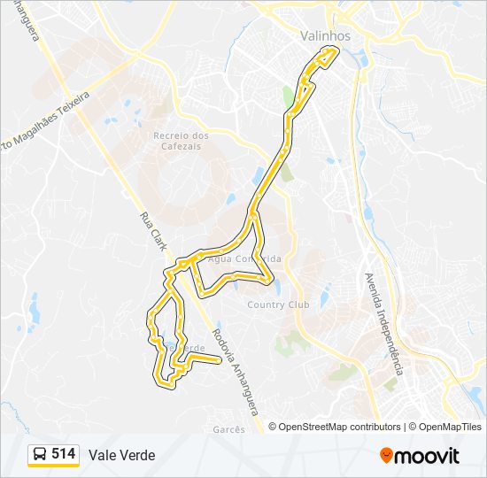 Mapa de 514 de autobús