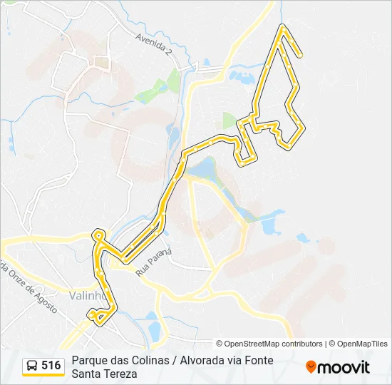 516 Bus Line Map