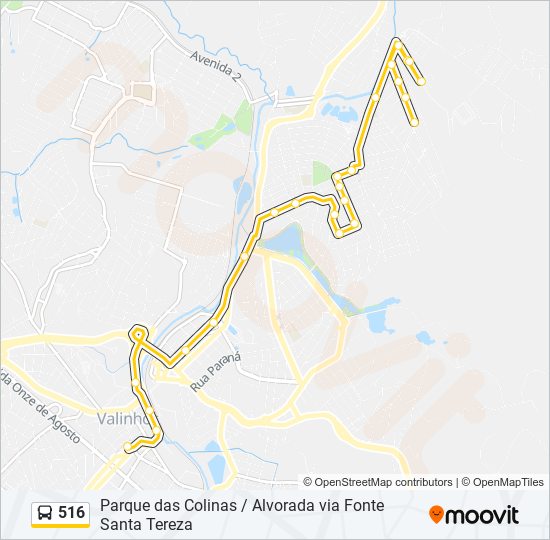 516 bus Line Map