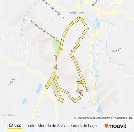 522 Bus Line Map