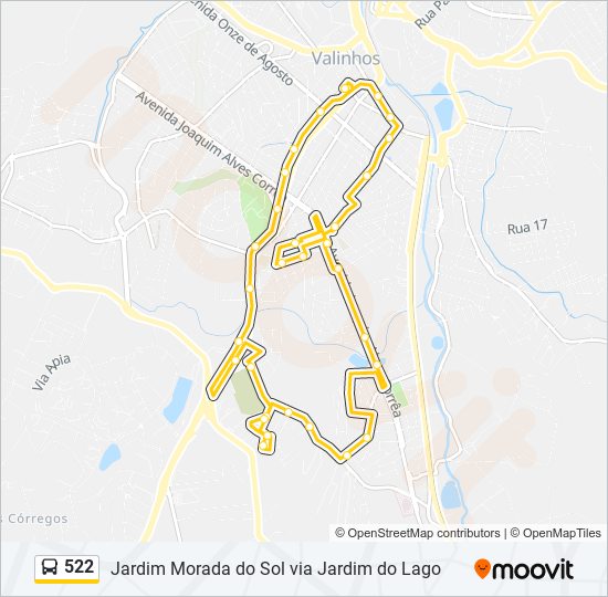 Mapa de 522 de autobús