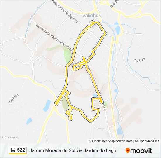 522 Bus Line Map