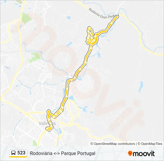 523 Bus Line Map