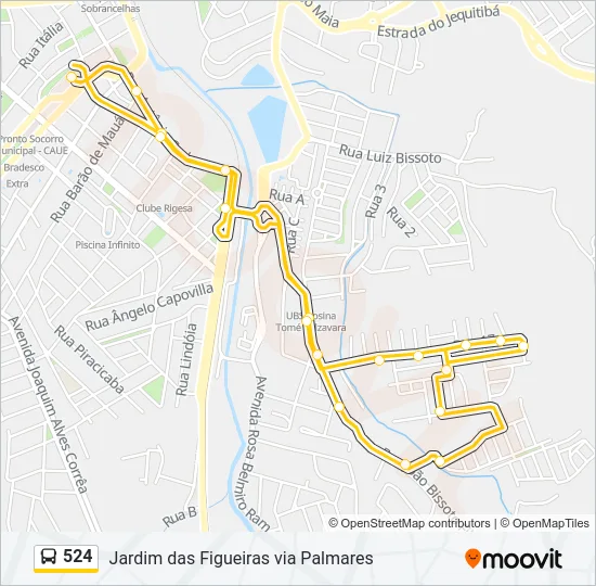 524 Bus Line Map