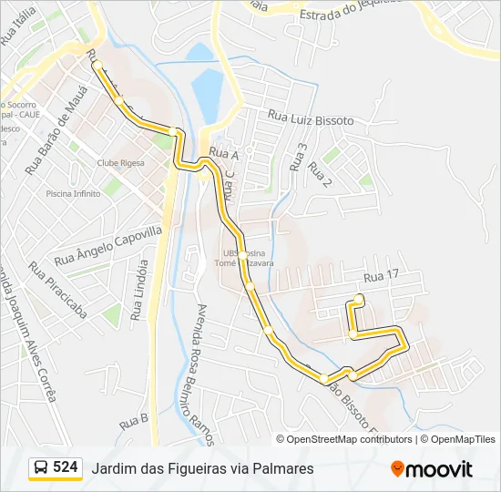 524 Bus Line Map