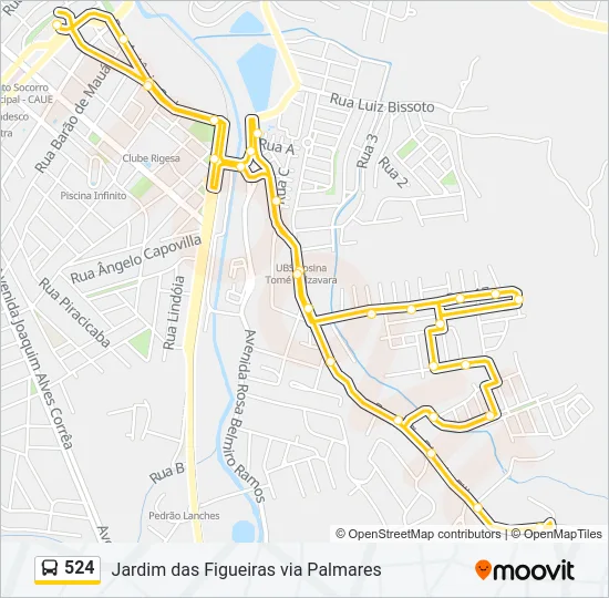 524 Bus Line Map