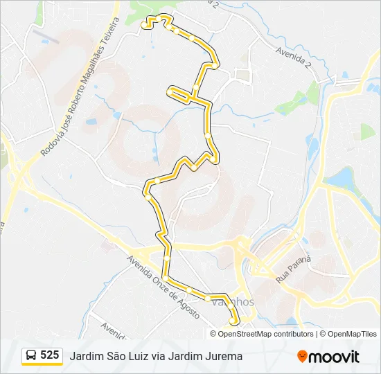 525 Bus Line Map