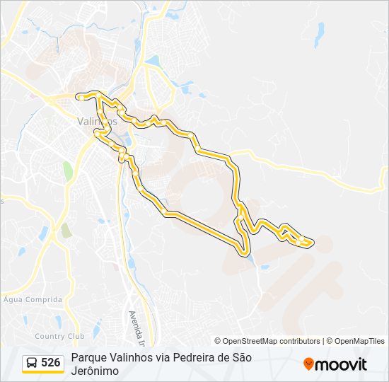 Mapa da linha 526 de ônibus