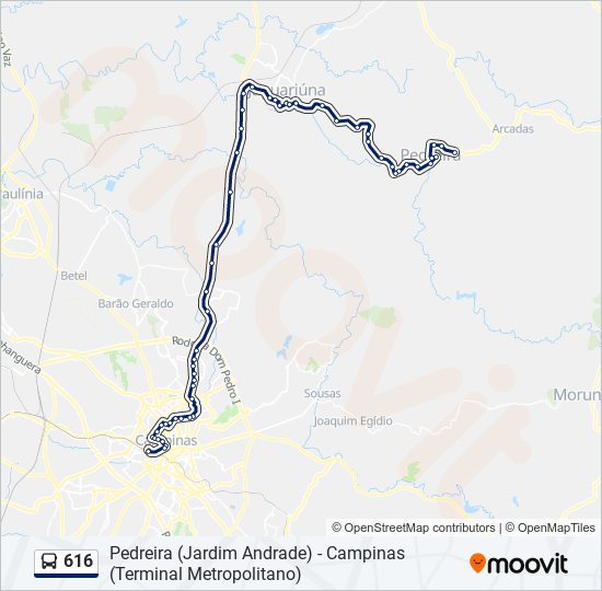 Mapa da linha 616 de 